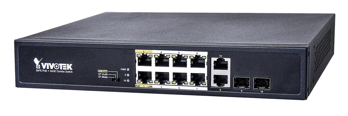 Image 1 for Unmanaged 8xFE PoE + 2xGE/ SFP Combo