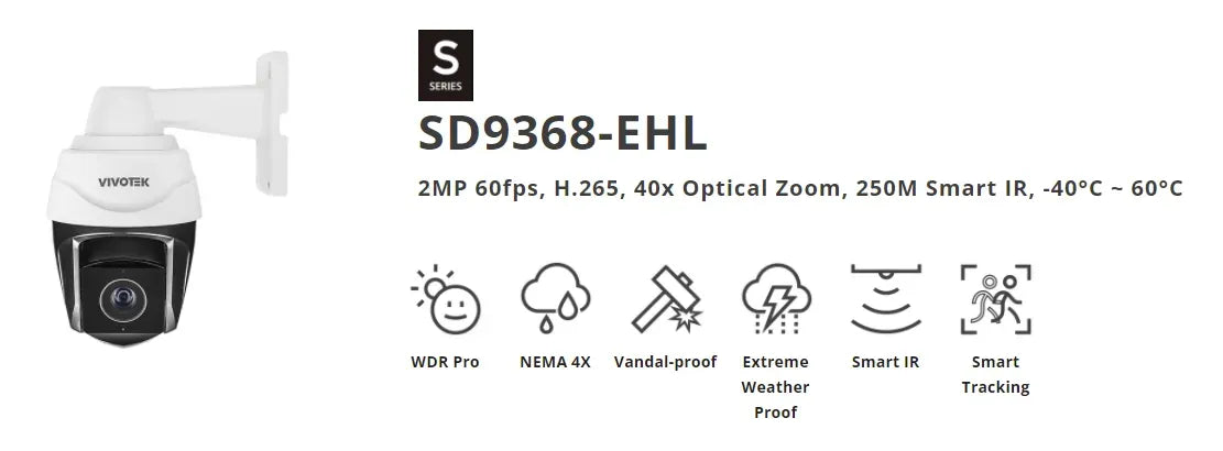 Image 1 for VIVOTEK SD9368-EHL 2MP Outdoor PTZ Camera